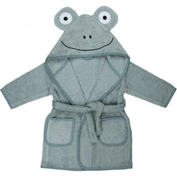 Halat de baie cu urechi Frog, Cu buzunare, Cu cordon, Bubaba, 2 - 4 ani, Marime 98/104, Green