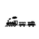 Sticker decorativ, Trenulet si norisori, negru, 55x20 cm