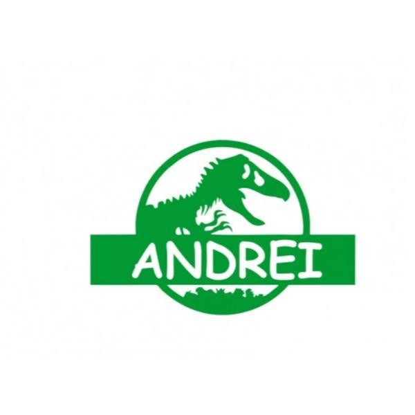 Sticker decorativ, Dinozaur Andrei, Verde, 50x33 cm