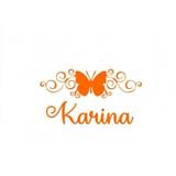 Sticker decorativ, Fluture Karina, portocaliu, 45x25 cm