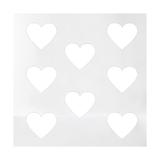 Sticker decorativ, Duragon, perete, Inimi, alb, 24 bucati, 10.5x9 cm
