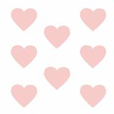 Sticker decorativ, Duragon, perete, Inimi, roz, 24 bucati, 10.5x9 cm