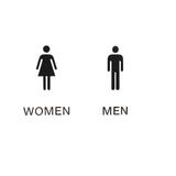 Sticker indicator toaleta, Women, Men, negru, 25x16 cm