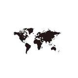 Sticker pentru perete, harta lumii, negru, 200x109 cm