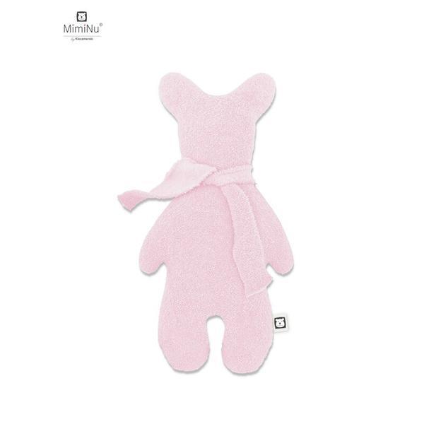 MimiNu - Jucarie textila moale pentru bebelusi, Bear Krzys, Din thermofrotte, Dimensiune 31 x 17 cm, Material certificat Oeko Tex Standard 100, Pink