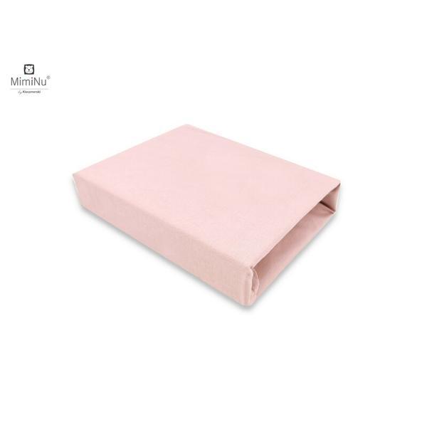 MimiNu - Cearceaf cu elastic pentru patut 120X60 cm, Din bumbac, Colectia Royal, Powder Pink