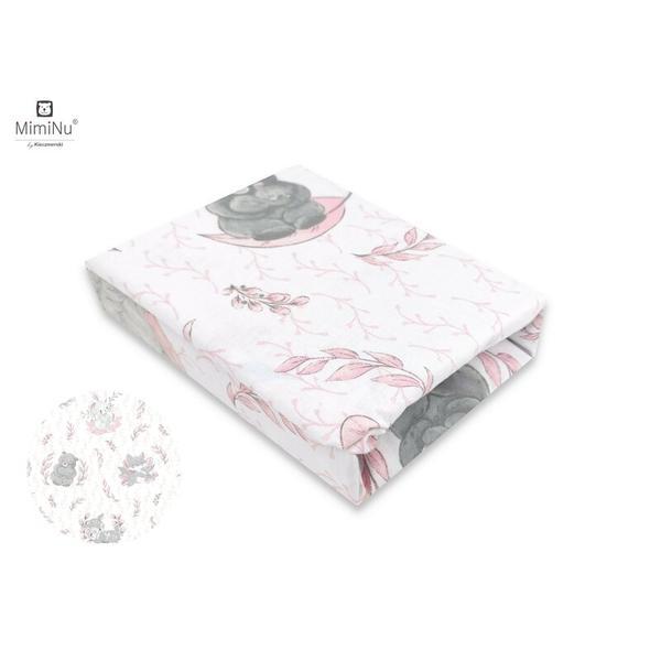 MimiNu - Cearceaf cu elastic pentru patut 120X60 cm, Din bumbac, Lulu Rose