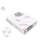 MimiNu - Cearceaf cu elastic pentru patut 120X60 cm, Din bumbac, Lulu Rose