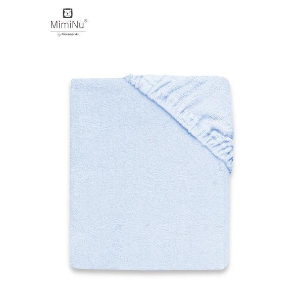 MimiNu - Cearceaf cu elastic pentru patut 120X60 cm, Din terry, Material certificat Oeko Tex Standard 100, Light Blue