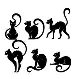 Sticker decorati,  pachet pisici, negru, 95x95 cm