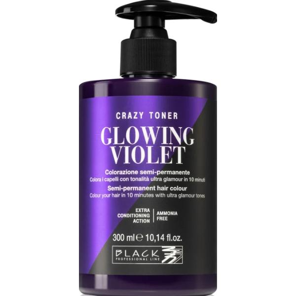 Toner Semi-Permanent - Crazy Toner Glowin Violet Black Professional, nuanta Violet, 300 ml