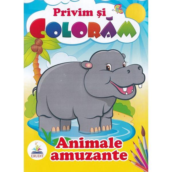 Animale amuzante. Privim si coloram, editura Pegas