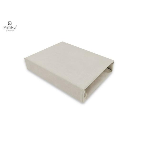 MimiNu - Cearceaf cu elastic pentru patut leagan sau patut co-sleeper, Dimensiune 90x40 cm, Din bumbac, Colectia Royal, Beige