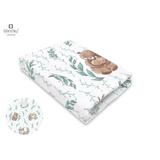 MimiNu - Cearceaf cu elastic pentru patut leagan sau patut co-sleeper, Dimensiune 90x40 cm, Din bumbac, Lulu Natural