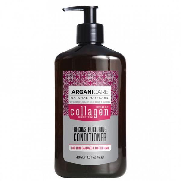 Balsam reparator cu colagen pentru par subtire, deteriorat si fragil, Arganicare, 400 ml