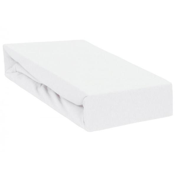 Qmini - Cearceaf impermeabil cu elastic, Pentru patut 120x60 cm, Din jerseu, White