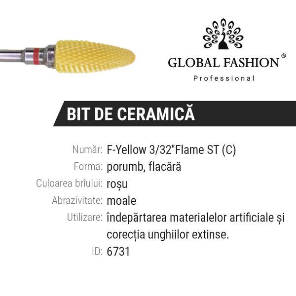 Bit ceramica, Global Fashion, forma flacara,F Flame ST(c), Galben