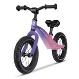 Lionelo - Bicicleta cu roti gonflabile, cu cadru din magneziu, fara pedale, 12 inch, Bart Air , Pink Violet