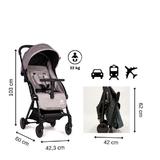 Petite&Mars - Carucior sport Travel, Ulta-usor, 5,9 kg, 6-36 luni, Compact, Shadow Grey