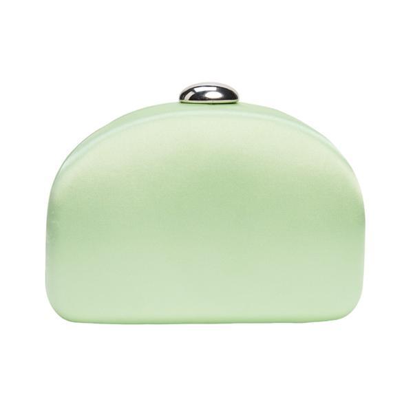 Clutch Juliet Verde-Mar Satinat Cu Lant Argintiu