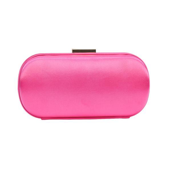 Clutch Tess Roz-Fuxia Tip Poseta Cu Lant Auriu