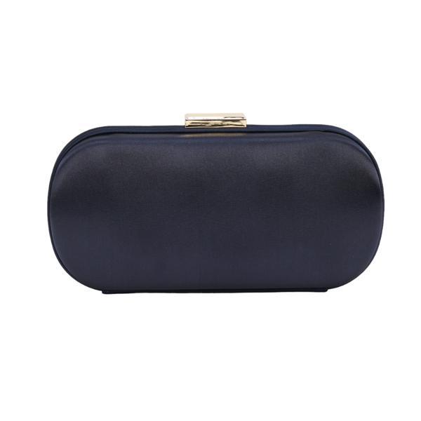 Clutch Tess Bleumarin Tip Poseta Cu Lant Auriu