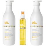 Set pentru par blond, Milk Shake, Swet Camomile, Sampon 1000ml + Balsam 1000ml + Leave In 150ml