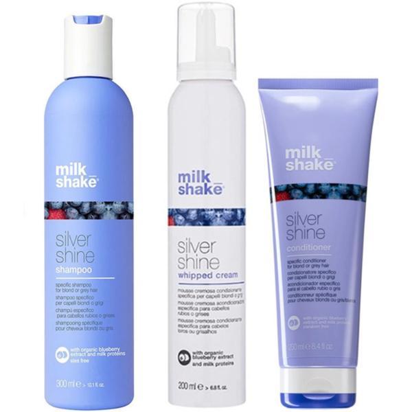 Set pentru neutralizarea tonurilor de galben, Milk Shake, Silver Shine, Sampon 300ml + Balsam 300ml + Crema 200ml