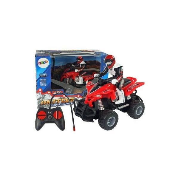 ATV rosu RC pentru copii , Quad cu telecomanda 27 Mhz, LeanToys, 9385