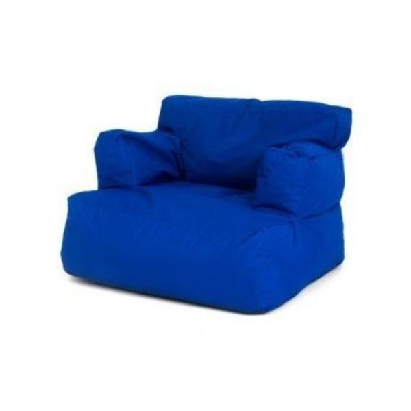 Fotoliu Big Bean Bag, textil umplut cu perle polistiren, albastru, 80 x 80 x 70 cm