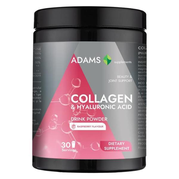 best hyaluronic acid cu colagen de tip 2 Colagen cu Acid Hialuronic Pulbere cu Aroma de Zmeura Adams Supplements Collagen &amp; Hyaluronic Acid Drink Powder, 600 g