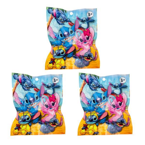 Kit 3 plicuri Lilo &amp; Stitch, cu figurina si cartonase surpriza, Mistery Box, 7cm