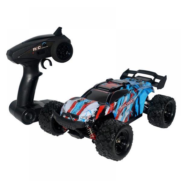 Masina cu telecomanda JJRC HS18321 albastra 4x4 scara 1:18 viteza maxima 36 km/h acumulator 7.4V 1200mAh timp de utilizare ~20 min