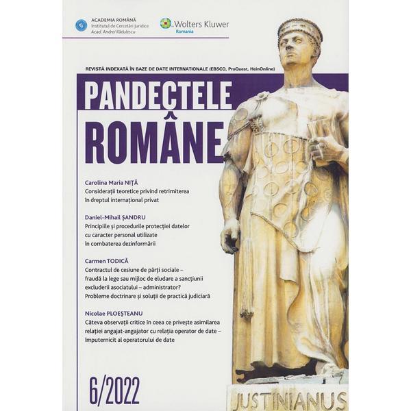 Pandectele Romane 6/2022, editura Wolters Kluwer