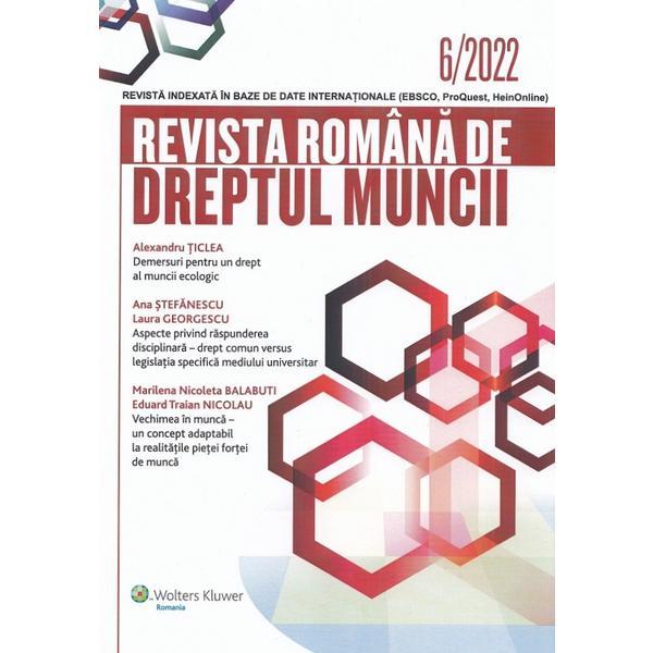 Revista Romana de Dreptul Muncii Nr.6/2022, editura Wolters Kluwer