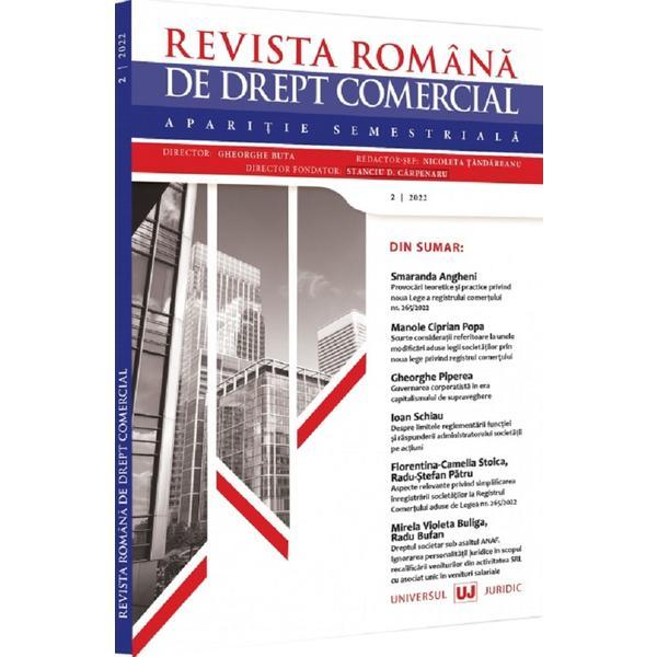 Revista romana de drept comercial Nr.2 din 2022, editura Universul Juridic