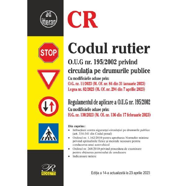 Codul rutier Ed.14 Act.23 aprilie 2023, editura Rosetti