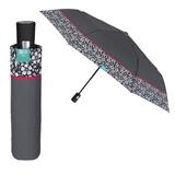Mini Umbrela ploaie pliabila automata gri cu brodura