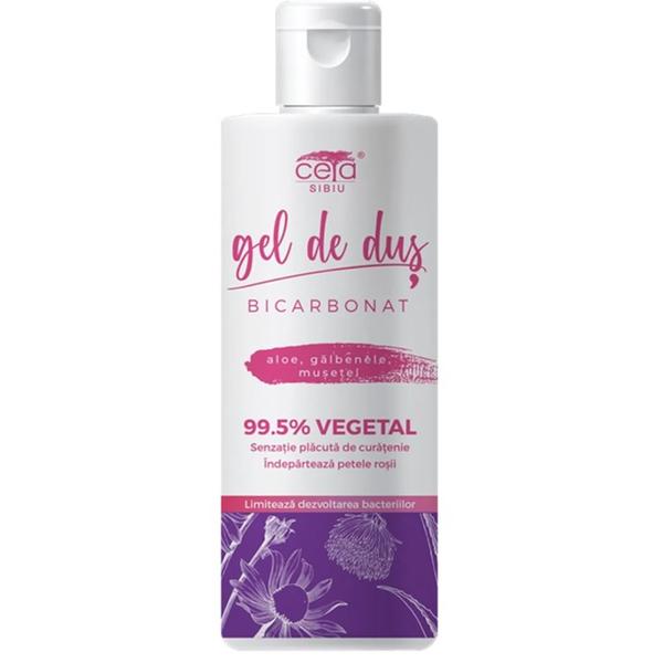 Gel de Dus 99.5% Vegetal cu Bicarbonat, Aloe, Galbenele si Musetel - Ceta Sibiu, 200 ml