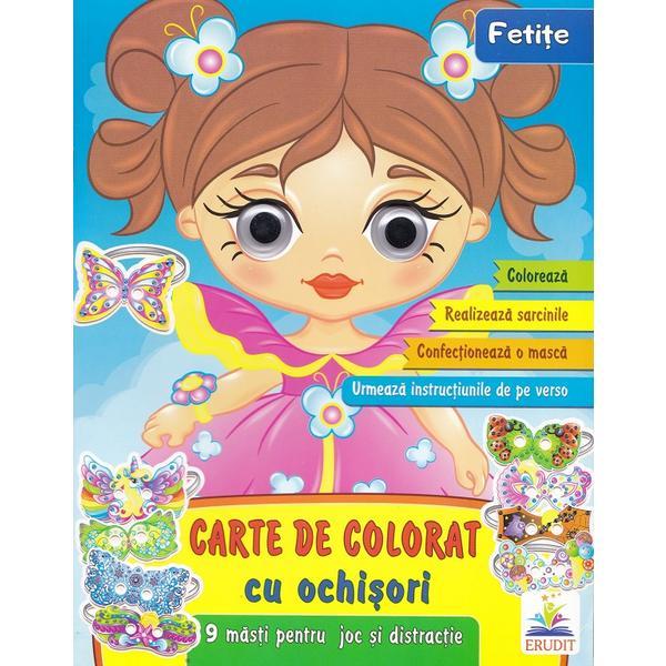 Carte de colorat cu ochisori. Fetite, editura Pegas