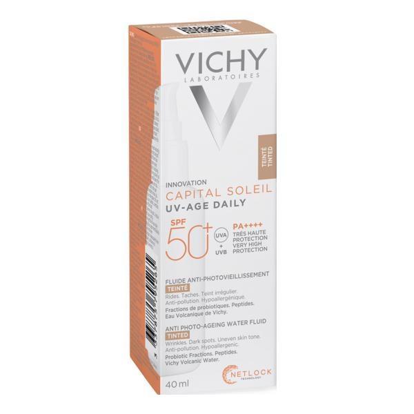 crema de fata cu protectie solara vichy Fluid colorat cu protectie solara SPF 50+ pentru fata Capital Soleil, Vichy, 40 ml