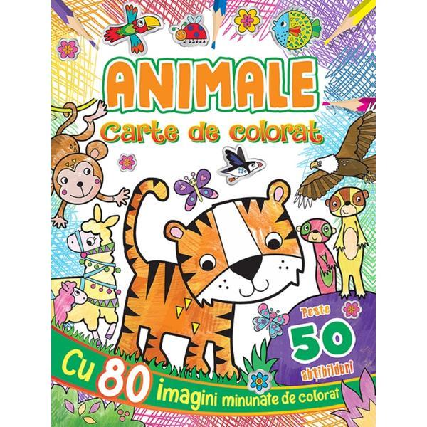 Animale. Carte de colorat cu peste 50 abtibilduri