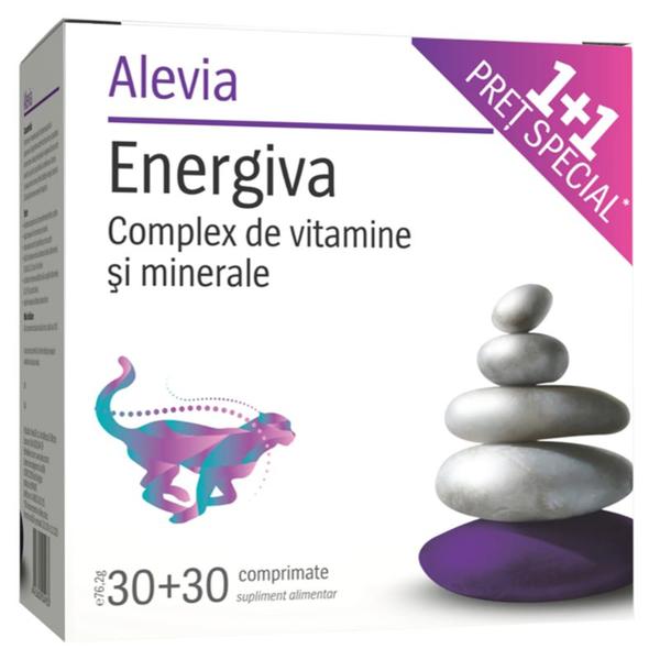complex de vitamine si minerale pentru femei Energiva - Complex de Vitamine si Minerale, Alevia, 30 + 30 comprimate