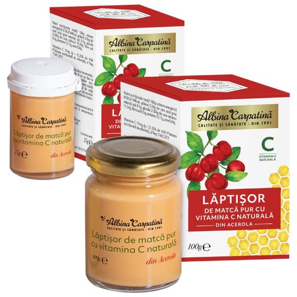 Laptisor de Matca cu Vitamina C, Albina Carpatina, 100 + 25 grame