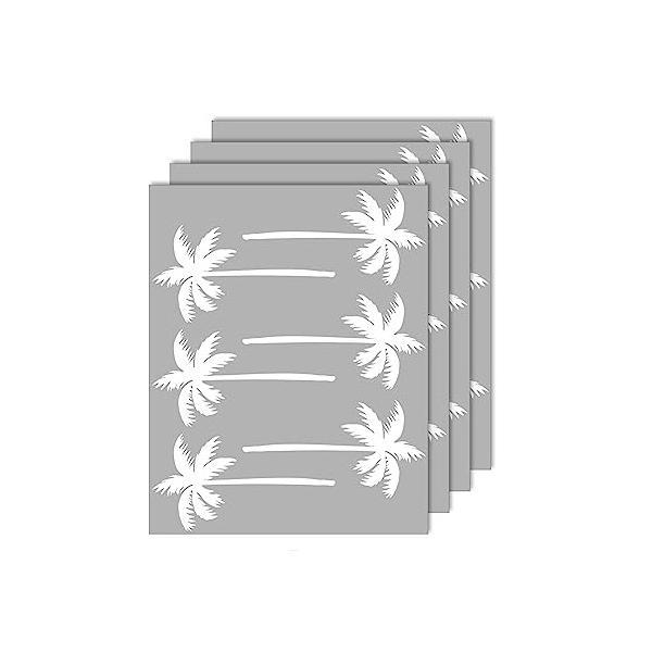 Set stickere decorative, Palmier, alb, 10x18 cm, 24 buc