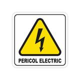 Set stickere avertizare, Pericol electric, 12X12 cm, 4 buc