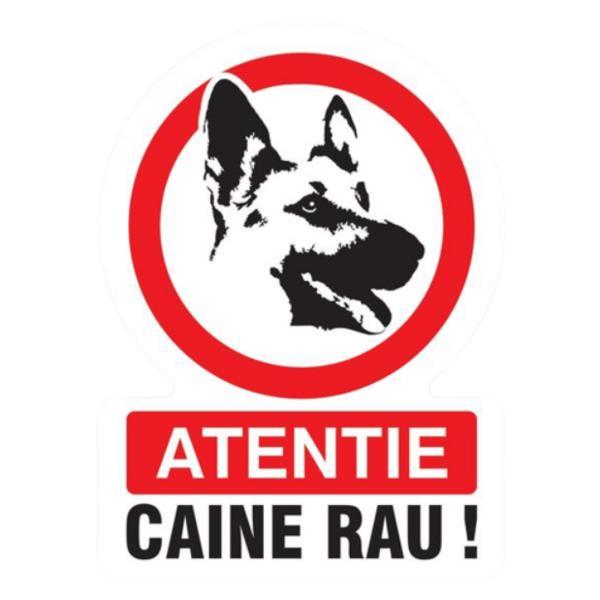 Sticker avertizare, Caine rau, 20x30