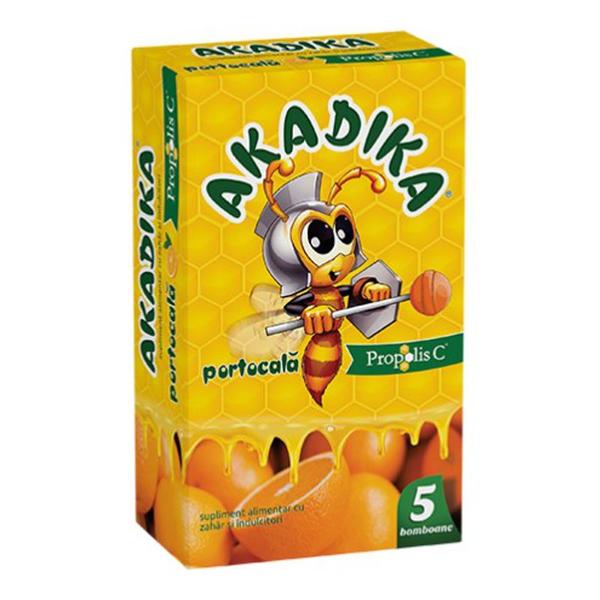 Acadele Akadika cu Propolis C, Gust de Portocala - Fiterman Pharma, 5 buc