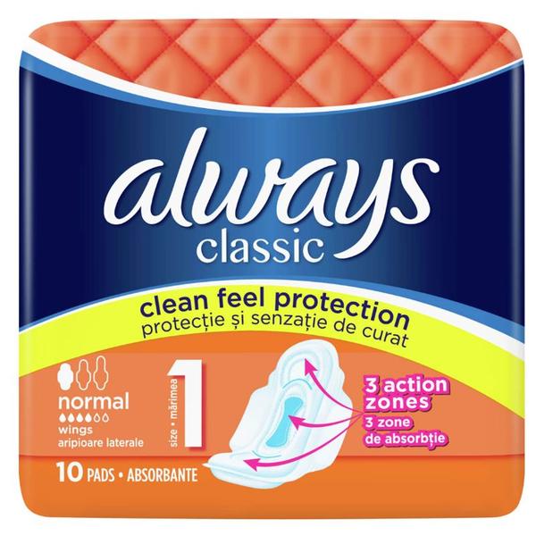 Absorbante Igienice - Always Classic Normal, marimea 1, 10 buc