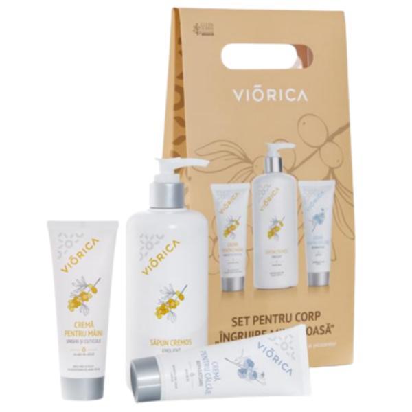 Set Cadou pentru corp &Icirc;ngrijire minutioasa - Crema pentru calcaie, 75 ml, Crema pentru maini, 75 ml, Sapun lichid, 500 ml